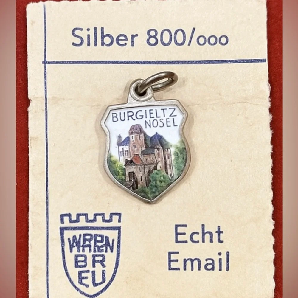 Vintage German Souvenir Charm – Burg Eltz Mosel – 800 Silver Enamel - Picture 2 of 2